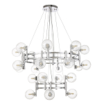 Люстра подвесная с двумя ярусами и 24-ю рельефными прозрачными плафонами из стекла Perforated Glass Bubbles варинант исполнения - 2 | Loft Concept в Брянске