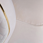 Кресло велюровое оттенка слоновой кости с простроченной спинкой Perfect Comfort варинант исполнения - 3 | Loft Concept в Брянске