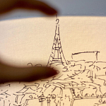 Настольная лампа с принтом на белом тканевом абажуре Roof Garden Lamp варинант исполнения - 3 | Loft Concept в Брянске