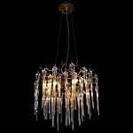 Люстра подвесная круглая в виде ветвей деревьев бронзового цвета с прозрачными подвесками-каплями Droplet Chandelier варинант исполнения - 2 | Loft Concept в Брянске