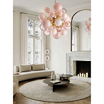 Люстра розовые шары на золотом каркасе Pink Light Bubbles варинант исполнения - 4 | Loft Concept в Брянске