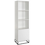 Стеллаж книжный белый с 3-мя открытыми полками и дверкой Strict Lines варинант исполнения - 1 | Loft Concept в Брянске