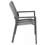 Стул темно-серый с высокой плетеной спинкой и сиденьем Braided Strength варинант исполнения - 2 | Loft Concept в Брянске