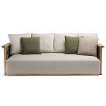 Дизайнерский уличный диван из массива дерева с плетеной спинкой PALINFRASCA Sofa варинант исполнения - 18 | Loft Concept в Брянске