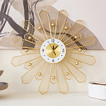 Часы настенные из металла в виде солнца с белым циферблатом Mirror Tower Clock варинант исполнения - 4 | Loft Concept в Брянске