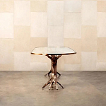 Обеденный стол с фигурным декором бронзового цвета Dichotomy racetrack варинант исполнения - 4 | Loft Concept в Брянске