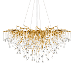 Люстра подвесная с прозрачными стеклянными подвесками в форме капель Диаметр 100 см Droplet Chandelier варинант исполнения - 1 | Loft Concept в Брянске