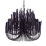 Люстра черная с несколькими ярусами деревянных палочек Bright Wooden Chandelier варинант исполнения - 9 | Loft Concept в Брянске