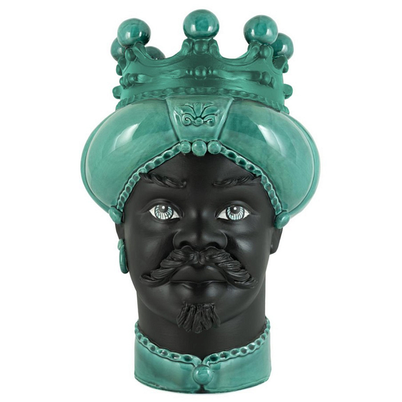 Ваза Vase Moro Man Crown Dark Malachite Черный Малахит в Брянске | Loft Concept 