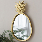 Зеркало овальной формы с золотистой рамкой и декоративной верхушкой в виде ананаса Pineapple Shine  варинант исполнения - 4 | Loft Concept в Брянске