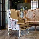 Кресло из массива бука бежевое с растительным орнаментом Raffael Beige Floral Armchair варинант исполнения - 7 | Loft Concept в Брянске