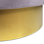 Пуф фиолетовый велюр на золотом металлическом основании Golden Belt варинант исполнения - 3 | Loft Concept в Брянске
