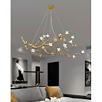 Люстра в виде золотой ветки с цветами Glass Flower Pendant Light варинант исполнения - 6 | Loft Concept в Брянске