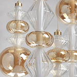 Люстра с плафонами из прозрачного и янтарного стекла в виде шаров и ромбов Gabriel Scott Luna варинант исполнения - 4 | Loft Concept в Брянске