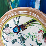 Стул из массива бука бежевый с изображением птиц и цветов Beige Green Chinoiserie Rose Garden Chair варинант исполнения - 3 | Loft Concept в Брянске