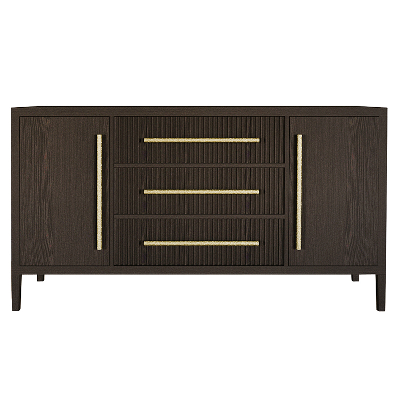 Буфет Primo с тремя ящиками и двумя фасадами Темный орех Орех Золотой в Брянске | Loft Concept 