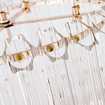 Люстра подвесная круглая с прозрачными хрустальными трубками и золотистым каркасом Диаметр 44 см Hexagon Tube Light варинант исполнения - 3 | Loft Concept в Брянске