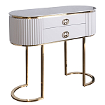 Консоль с белая овальная с мраморной столешницей Thoroughbass  варинант исполнения - 1 | Loft Concept в Брянске