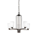 Люстра бронзового цвета с 5-ю матовыми стеклянными плафонами Generation Lighting варинант исполнения - 1 | Loft Concept в Брянске