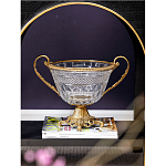 Чаша из прозрачного стекла с ручками и ободком из бронзы Eden Garden варинант исполнения - 2 | Loft Concept в Брянске