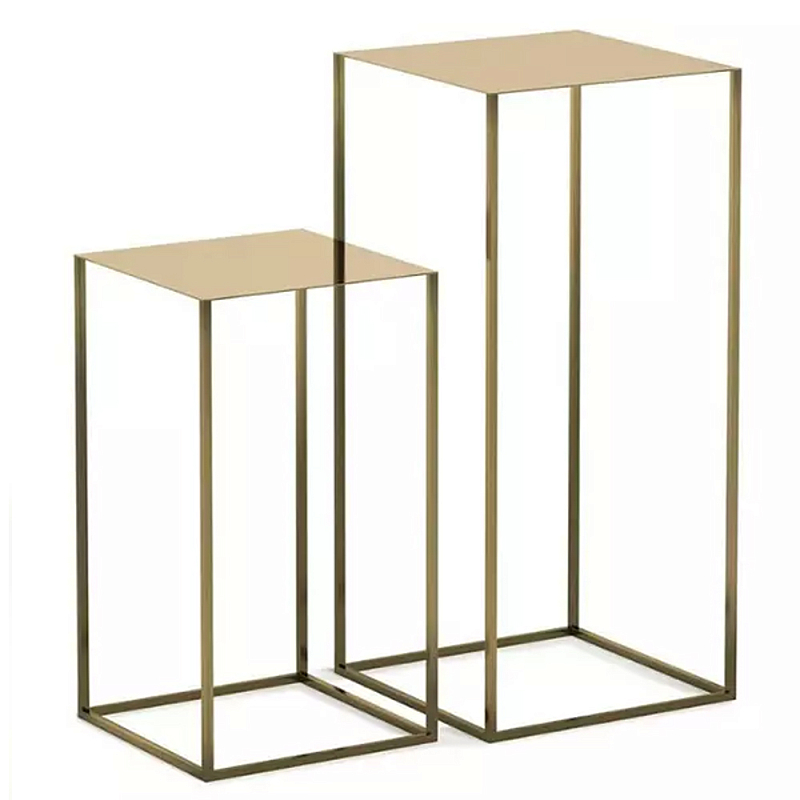 Набор из 2-х кофейных золотистых столиков Coffee Golden Tables Золотой Набор из 2-х кофейных золотистых столиков Coffee Golden Tables Золотой в Брянске | Loft Concept