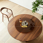 Стол обеденный круглый с двойной столешницей Walnut Wood Table варинант исполнения - 5 | Loft Concept в Брянске