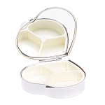 Таблетница карманная в форме сердца с 3-мя отделениями с зеркалом и накладкой из натурального камня Малахит Silver Stone Pillboxes варинант исполнения - 3 | Loft Concept в Брянске