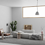 Стол журнальный бежево-серый из 3-х частей со столешницами в виде геометрических элементов MUND SIDE TABLE LIGHT MOCHA варинант исполнения - 2 | Loft Concept в Брянске