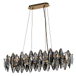 Люстра подвесная с овальными подвесками из стекла дымчатого цвета Harlow Crystal Round варинант исполнения - 1 | Loft Concept в Брянске