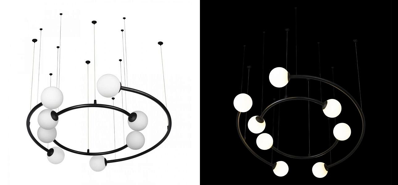 Дизайнерская Модульная Люстра PLANETARY two rings Black 80 см Дизайнерская Модульная Люстра PLANETARY two rings Black 80 см - Loft-Concept в Брянске