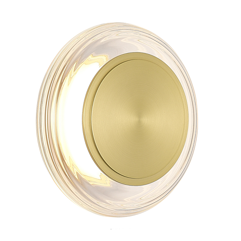 Бра круглое золото/прозрачный Plumpness LED 7 Золотой Прозрачное Стекло в Брянске | Loft Concept 