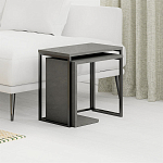 Комплект из 2-х приставных столов серого цвета из дерева ZIGOSH RETRO GREY варинант исполнения - 2 | Loft Concept в Брянске