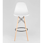 Пластиковый барный стул на ножках из массива бука Eames White варинант исполнения - 5 | Loft Concept в Брянске
