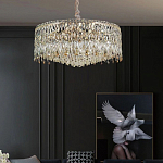 Люстра круглая с хрустальными подвесками на золотистом каркасе Roul Crystal Light варинант исполнения - 12 | Loft Concept в Брянске