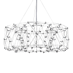 Люстра с тонкой металлической конструкцией цвета хром Quasar варинант исполнения - 2 | Loft Concept в Брянске