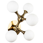 Бра с 5-ю плафонами из стеклянных шаров Pearls Suspension Brass Wall Lamp варинант исполнения - 1 | Loft Concept в Брянске