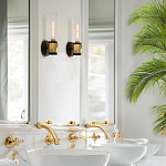 Бра для ванных комнат с прозрачным стеклянным плафоном в форме цилиндра Hinkley варинант исполнения - 17 | Loft Concept в Брянске