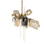 Люстра подвесная со стеклянными плафонами из дымчатого и золотистого с тремя вертикальными подвесками Gilded Mirage  варинант исполнения - 1 | Loft Concept в Брянске