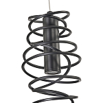 Подвесной светильник светодиодный из металла со спиральным декоративным элементом черный Metal Spiral варинант исполнения - 4 | Loft Concept в Брянске