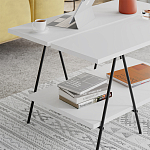 Стол журнальный с белой прямоугольной столешницей и полкой ESSEL WHITE варинант исполнения - 3 | Loft Concept в Брянске