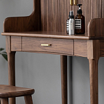 Туалетный стол деревянный с ящиком и зеркалом Moon Walnut Furniture варинант исполнения - 7 | Loft Concept в Брянске