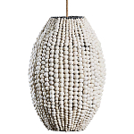 Подвесной светильник вертикальной овальной формы украшенный белыми круглыми бусинами Gradient Oval Pendant Lamp White варинант исполнения - 2 | Loft Concept в Брянске