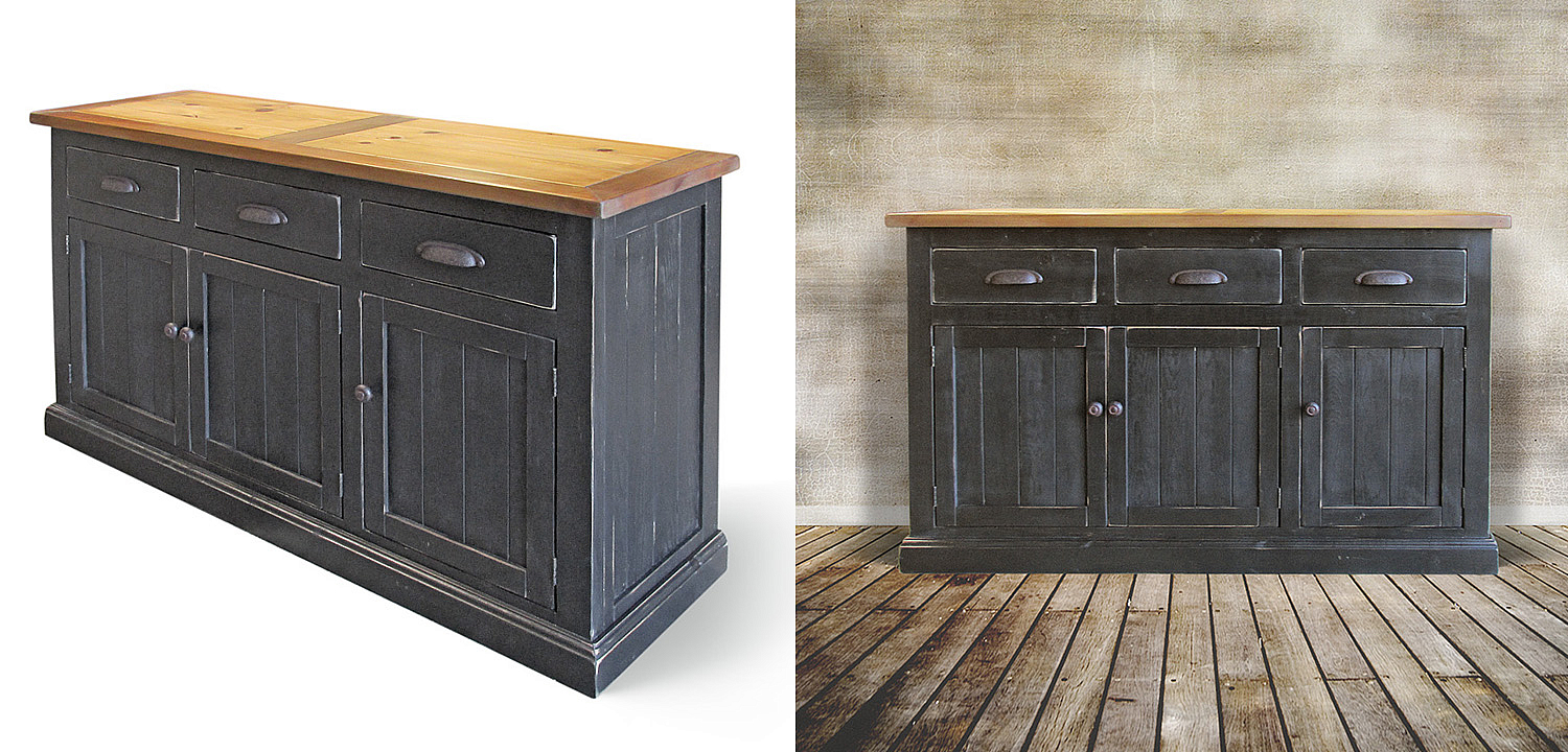 Комод в стиле прованс Brigida Provence HARMONIE Weathered Charcoal Черный Комод в стиле прованс Brigida Provence HARMONIE Weathered Charcoal Черный - Loft-Concept в Брянске