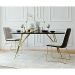 Обеденный стол на металлических ножках Ward Brass Dining Table варинант исполнения - 5 | Loft Concept в Брянске