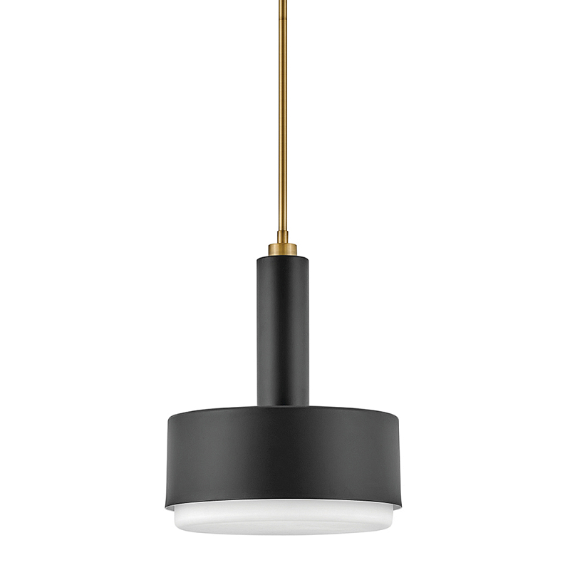 Подвесной светильник цилиндрический с белым плафоном Hinkley Латунь Бронза Белый в Брянске | Loft Concept 