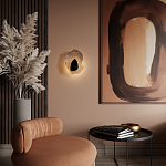 Бра с волнообразным стеклянным плафоном и вставкой из мрамора Liquid Stone варинант исполнения - 15 | Loft Concept в Брянске