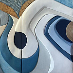 Арт-объект ручной работы Blue Abstraction из 4-х панелей варинант исполнения - 4 | Loft Concept в Брянске