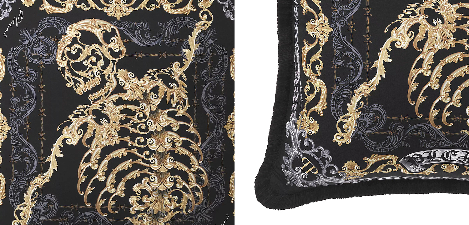 Подушка Philipp Plein Cushion Silk Skeleton 50 x 50 cm Подушка Philipp Plein Cushion Silk Skeleton 50 x 50 cm - Loft-Concept в Брянске