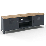 ТВ-тумба из металла и столешницей из массива дуба Metal Wood TV-Stand варинант исполнения - 2 | Loft Concept в Брянске