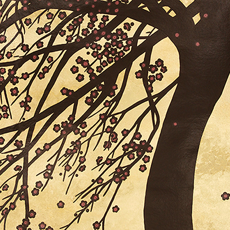 Обои ручная роспись Windswept Blossom Noir on Warm Gold gilded Xuan paper with pearlescent antiquing Обои ручная роспись Windswept Blossom Noir on Warm Gold gilded Xuan paper with pearlescent antiquing в Брянске | Loft Concept
